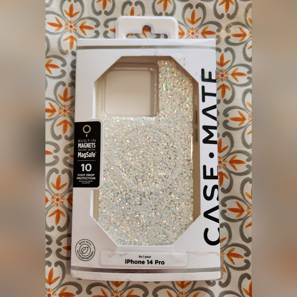Case-Mate Glitter Magsafe Case for iPhone 14 Pro - Silver